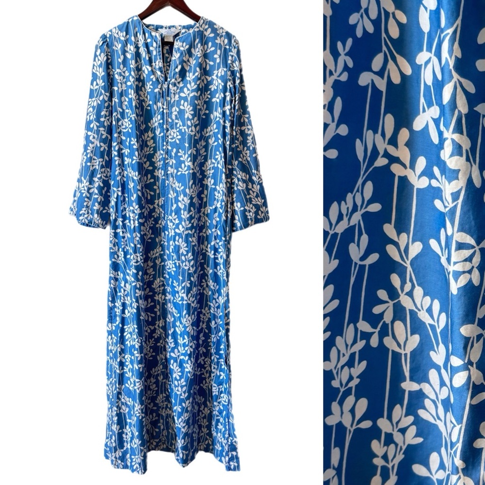 Blue Floral Maxi Dress - Elegant Women's Long Dress